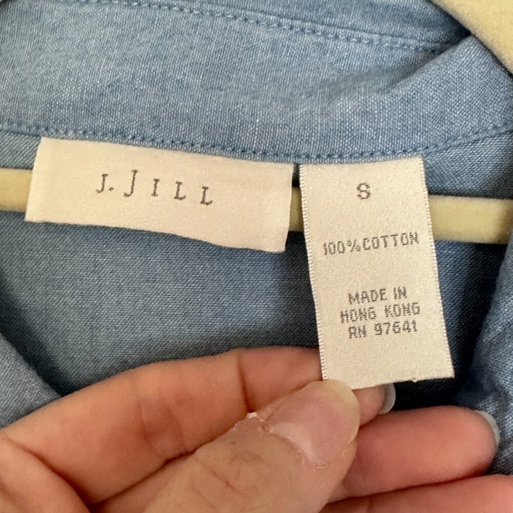 J. Jill Chambray Button Down Size Small Pocket 10… - image 5